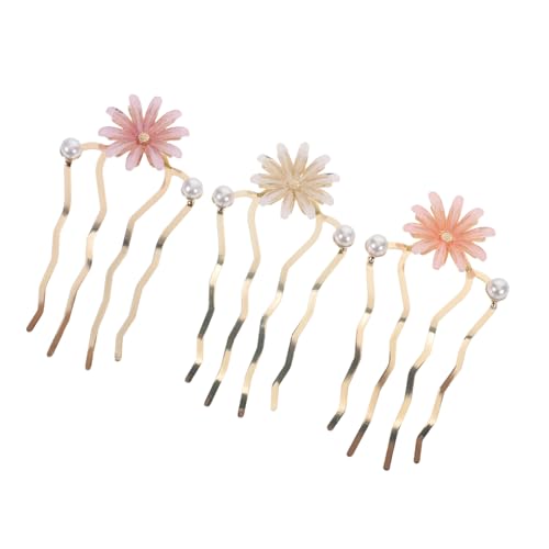 GANAZONO 3 Stück Teiliges U-förmiges Haarnadel Traditionellem Chinesischem Blumenmotiv Eleganter Metall-haarklammer für Damen für Klassische Hochsteckfrisuren Bun Maker Hanfu-zubehör von GANAZONO