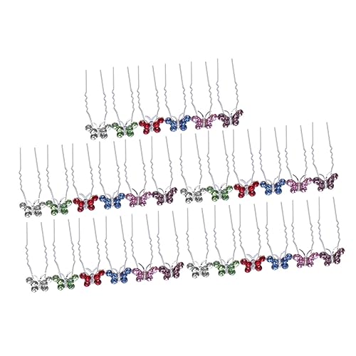 GANAZONO 30stücke U-förmige Haarnadeln Strass Haarnadeln Für Damen Hochsteckfrisuren Zur Hochzeit in Weiß Hellblau Helllila Hellgrün Hellrosa Und Dunkelrot von GANAZONO