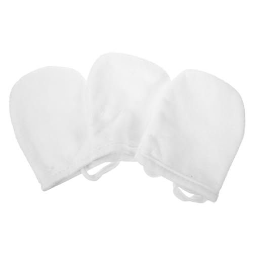 GANAZONO 3Stücke Gesichtsreinigungshandschuhe Dicke Makeup Entferner Pads für Sanfte Waschbar und Wiederverwendbar für Hauttypen Elegantem Weiß von GANAZONO