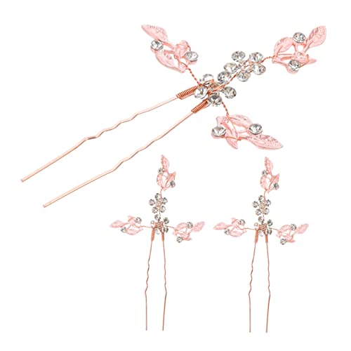 GANAZONO 3stücke Haarnadeln Mit Kristallblättern Für Damen Elegante Haarspangen Für Hochsteckfrisuren Für Partys Hochzeiten Und Besondere Anlässe Robust Und Langlebig Design von GANAZONO