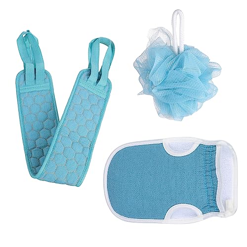 GANAZONO 3stücke Peeling-badetuch Mit Rückenschrubber Duschhandtuch Badewaschhandschuh Für Körperreinigung An Nacken Schultern Rücken Einfach Zu Reinigen von GANAZONO