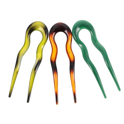 GANAZONO 3stücke Teiliges U-förmige Haarnadeln Aus Acetat Für Damen Stilvolle Haaraccessoires Für Hochsteckfrisuren Und Alltagsfrisuren Langlebig Und Schonend Für Haar von GANAZONO