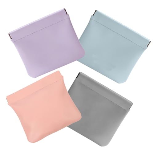 GANAZONO 4stücke Kleine Kosmetiktasche Selbstschließend Tragbar Pu-Make-up-Organizer Für Damen Vielseitig Einsetzbar Für Reisen Büro Und Tägliche Nutzung Himmelgrau Rauchrosa von GANAZONO