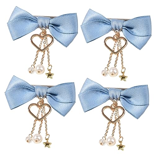 GANAZONO 4 Stück Haarspangen mit Schleifen und Quasten für Damen und Mädchen Bunte Haarklammern für Feste und Zufällige Farbe Zufällige Farbe von GANAZONO