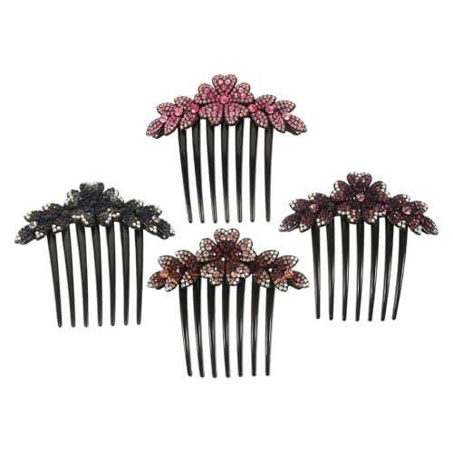 GANAZONO 4 Stück Rhinestone Haarkamm Glitzernden Blumen Funkelnder Brautschmuck Eleganter Haarschmuck für Hochzeit Party und Besondere Anlässe Farbverlauf in Blau Violett und Braun GANAZONO 4 Stück Rhinestone Haarkamm Glitzernden Blumen Funkelnder Brautschmuck Eleganter Haarschmuck für Hochzeit Party und Besondere Anlässe Farbverlauf in Blau Violett und Braun von GANAZONO