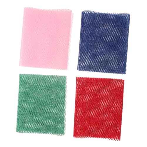 GANAZONO 4 Stück Teiliges Duschnetz Damen und Herren Elastischer Körperscrubber zum Sanften Peeling und Reinigung von Rücken Schultern Füßen Abwaschbar und Hautschonend von GANAZONO