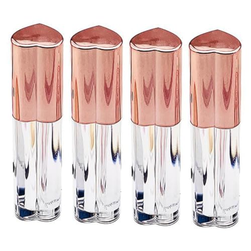 GANAZONO 4 Stück Teiliges Leere Lippenpflegestift Tuben Transparent Lippenstiftbehälter mit Applikatorbürste Auslaufsicher Wiederverwendbar für Make up Reise Kosmetik Organizer von GANAZONO
