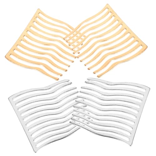 GANAZONO 4 Stück Teiliges Metall Haarkämme für Damen Langlebige Haaraccessoires Gold und Silber für Hochzeiten Partys und Alltag Vielseitige Haarkämme für Haartypen von GANAZONO