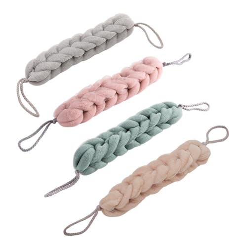 GANAZONO 4 Stück Teiliges Rücken badhandtuch Langes Peeling badetuch mit Lanyard zur Sanften Hautreinigung und Massage Exfolierend Schnell Trocknend für Körperpflege Dusche Zufällige Farbe von GANAZONO