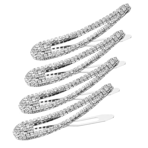 GANAZONO 4 Stück Teiliges Strass haarspangen Funkelnden Metallclips Sichere Haarklammern für Mädchen und Frauen Geeignet für Feines Dickes Haar Vielseitig für Alltag Party und Styling von GANAZONO
