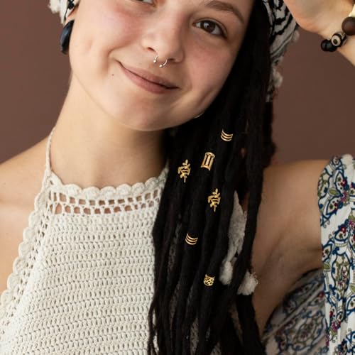 GANAZONO 40stücke Haarschmuck Haarmanschetten Für Zöpfe Haarspangen Haarringe Aus Hohleisen Für Damen Herren Haardekoration von GANAZONO