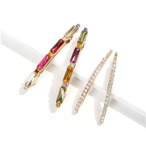 GANAZONO 4stücke Haarspangen Für Frauen Bunte Metall-kopfbänder Mit Glitzer-design Haarnadeln Für Verschiedene Frisuren Und Outfits von GANAZONO