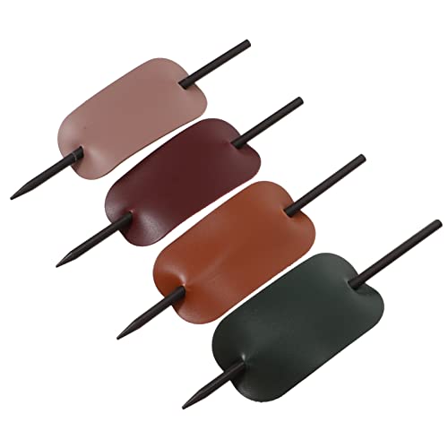 GANAZONO 4stücke Holz Haarstab Mit Leder Slide Für Frauen Und Mädchen Haaraccessoire Für Dutt Und Lockiges Haar Haarschmuck Aus Holz Und Leder von GANAZONO
