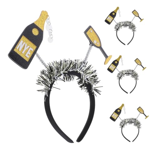GANAZONO 4stücke Neujahrsfeier Weinflaschen-stirnband Festliche Kopfbedeckung Für Frauen Für Silvester Und Weihnachtsfeiern Kreatives Party-zubehör Zur Dekoration Für Unvergessliche von GANAZONO