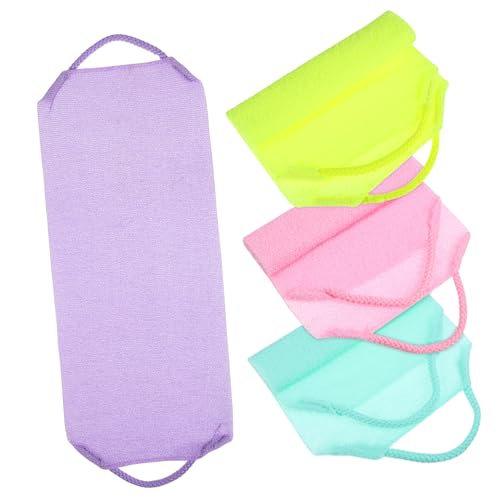 GANAZONO 4stücke Peeling Duschtuch Für Rücken Rückenwaschlappen Körperpeeling-tücher Schrubbtuch Effektives Peeling Hautreinigung Weiches Material Langlebiges Design Badetuch von GANAZONO