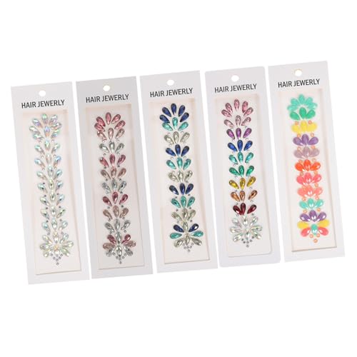 GANAZONO 5 Blätter Teiliges Selbstklebende Gesichtsglitzersteine Wasserdichtes Body Jewelry mit Funkelnden Kristallstrass für Festival Party und Karneval Make Up für Frauen und Mädchen von GANAZONO