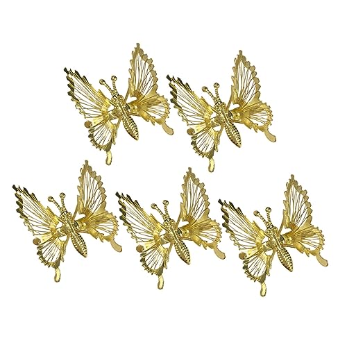 GANAZONO 5stücke Schmetterlings-haarspange Aus Metall Hohl-kopfschmuck Haarnadeln Für Frauen Und Mädchen Mit Strahlendem Glanz Und Schickem Design von GANAZONO