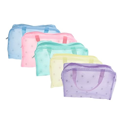 GANAZONO 5 Stück Teiliges Wasserdichtes Kosmetiktaschen Robustem PVC mit Buntem Blumenmuster Reise kulturbeutel für Damen und Herren Platzsparend Langlebig für Urlaub Camping und von GANAZONO