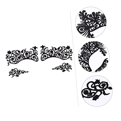 GANAZONO 5paare Lace Eyeliner Tattoos Für Masquerade Cosplay Festivals Temporäre Augenaufkleber Wiederverwendbar Kreatives Design Für Beeindruckende Looks von GANAZONO