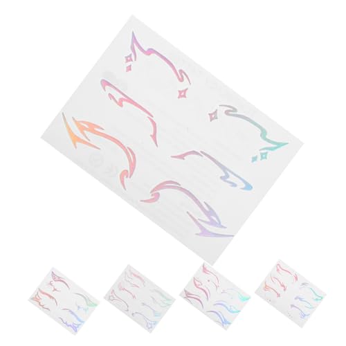 GANAZONO 5blätter Holografische Augen-makeup-aufkleber Teiliges Wasserdichter Temporärer Gesichtstätowierungen Für Cosplay Und Musikfestivals Für Auffällige Looks von GANAZONO