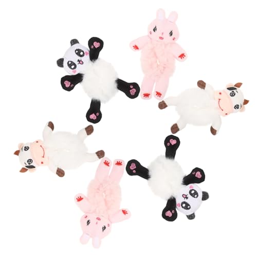 GANAZONO 6 Stck Teiliges Plüsch Tier Haargummis Elastisch Pelzige Haarbänder für Frauen und Mädchen Geeignet für Mittleres Dickes Haar Weiche Dekorative Ponytail Halter Niedliches von GANAZONO
