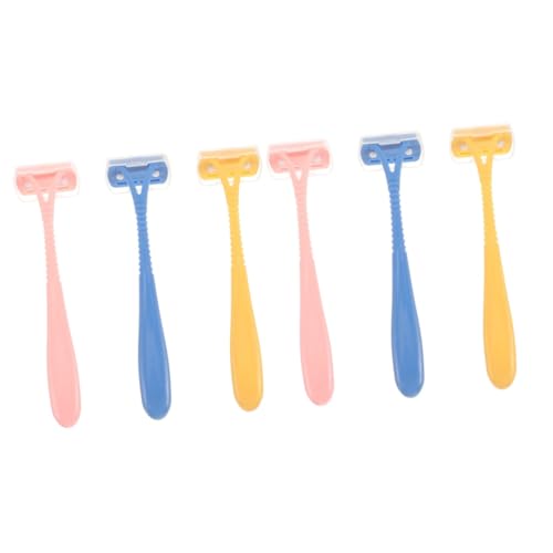 GANAZONO 6 Stck. Damen Körperrasierer Tragbare Haarentfernung für Manuelle Rasierer für Achseln Beine und Mehr Leicht und Handlich Gelb und Blau von GANAZONO