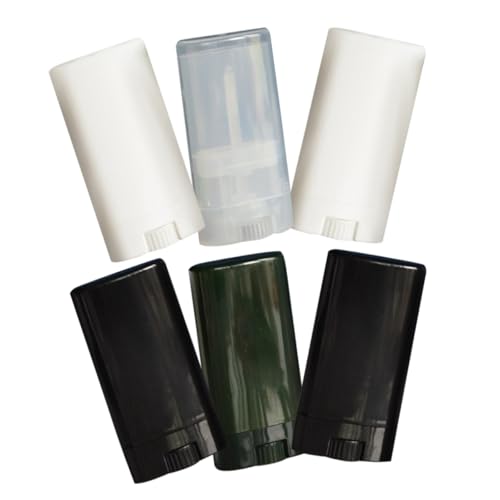 GANAZONO 6 Stück Leere Lippenbalsam Tuben Oval Flach DIY Behälter für Lippenpflege Lippenstift Transparent Tragbar für Mädchen Frauen Zufällige Farbe Zufällige Farbe von GANAZONO
