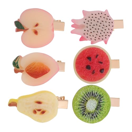 GANAZONO 6stücke Fruchtige Haarklammern Für Mädchen Leichte Haarspangen Verschiedenen Obstformen Für Mädchen Und Niedliche Haaraccessoires Für Teenager von GANAZONO