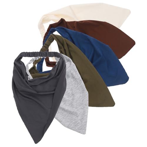 GANAZONO 6 Stück Teiliges Elastisches Bandana für Frauen und Mädchen Großer Rutschfester Boho Dreieckskopftuch in Farben Atmungsaktiv Hautfreundlich und Vielseitig Kombinierbar für Alltag von GANAZONO