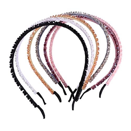 GANAZONO 6stücke Stirnband Aus Imitationskristallen Handgestrickt Mit Perlen Kopf-haarband Für Mädchen Dehnbar Für Verschiedene Frisuren von GANAZONO