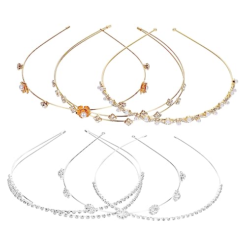 GANAZONO 6stücke Elegantes Haarband Mit Kunstperlen Und Strass Für Frauen Und Mädchen Haarschmuck Für Hochzeiten Partys Und Tägliches Tragen von GANAZONO