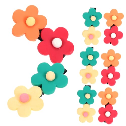 GANAZONO 8 Stck. Blumen Haarclips für Teiliges Candy Farben Orange Rot Grün Gelb Leichte und Rutschfeste Haarklammern für Mädchen für Alltag und Besondere Anlässe von GANAZONO