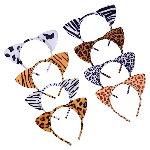 GANAZONO 8stücke Tierische Haarreifen Niedliche Leoparden- Zebra Giraffenohren Für Erwachsene Elastische Tierkopfband Für Kostümpartys Cosplay Und Karneval von GANAZONO