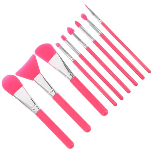 GANAZONO 9stücke Teiliges Silikon Make-up Pinselset Für Augenbrauen Eyeliner Und Lippen Wiederverwendbare Kosmetikwerkzeuge Für Präzise Anwendungen Und Einfache Reinigung von GANAZONO