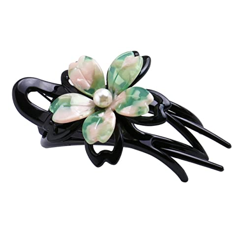 GANAZONO Pferdeschwanz Haarbun Haarklammer Doppelschichte Entenbill Haarspange in Frischem Grün Rutschfeste Barrette Für Dickes Dünnes Und Lockiges Haar Für Damen Und Mädchen von GANAZONO