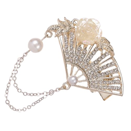 GANAZONO Antike Fächer Haarspange mit Quaste Chinesischer Stil Haarschmuck für Damen Eleganter Haarclip für Hanfu Vielseitig für Hochzeiten Partys und Besondere Anlässe Goldfarben von GANAZONO