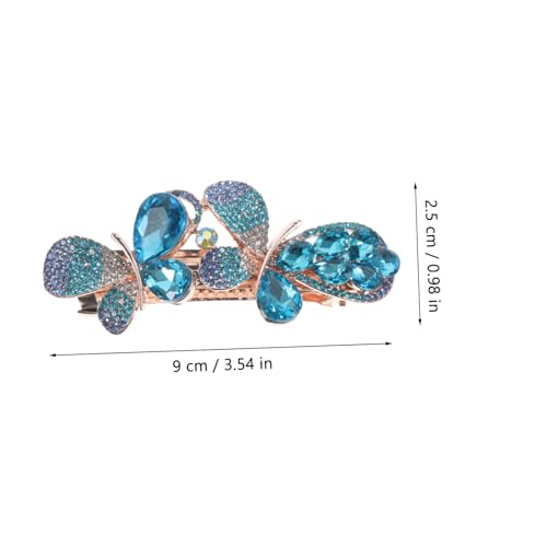 GANAZONO Blauer Strass Haarklammer Metall Haarspange mit Schmetterlingsdesign für Dickes Haar Damen Haarschmuck Hochzeit Geschenk für Brautjungfern und Festliche Anlässe von GANAZONO