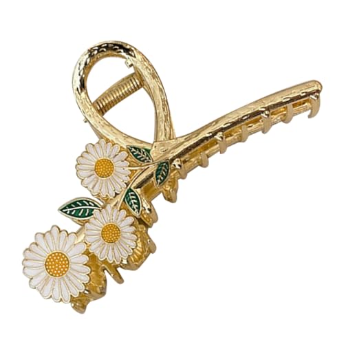 GANAZONO Blumen haarklammer Metall Haarkralle mit Gänseblümchen design für Dickes und Feines Haar Damen Haarschmuck zum Festigen bei Hochzeit Alltag und Hochsteckfrisuren von GANAZONO