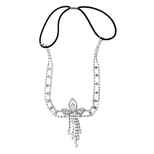 GANAZONO Braut Haarkette mit Funkelnden Zirkonsteinen Modischer Haarschmuck für Hochzeit und Brautjungfern Stabile und Bequeme Kopfbedeckung für Damen und Mädchen von GANAZONO