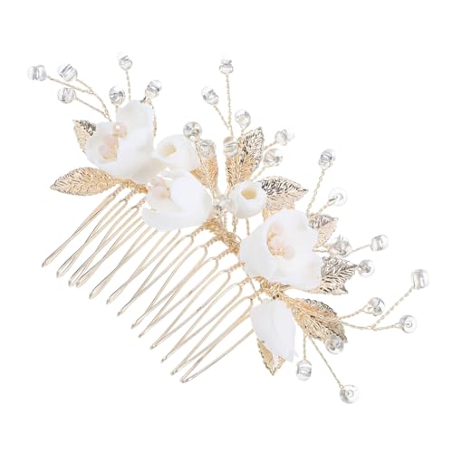 GANAZONO Braut Hochzeit Haarkamm Keramik Legierung mit Kunstperlen Perlen Design Eleganter Brautschmuck für Damen und Braut Frisuren Zubehör von GANAZONO