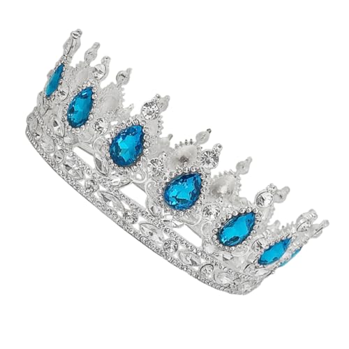 GANAZONO Brautkrone Silber mit Barock Tropfen Strass Hochzeit Haarschmuck Damen Festliche Kopfzierde für Brautkleid Accessoires und Party Haarschmuck von GANAZONO