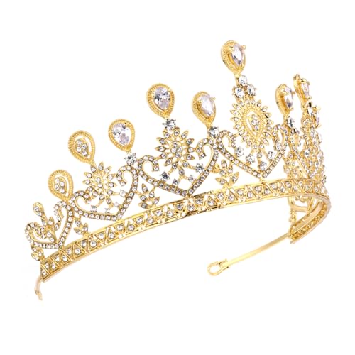 GANAZONO Brautkrone mit Funkelnden Strasssteinen Verstellbar und Rutschfest Goldfarbene Prinzessin Tiara für Hochzeit Brautjungfer und Festliche Anlässe Perfektes Kopfschmuck Accessoire GANAZONO Brautkrone mit Funkelnden Strasssteinen Verstellbar und Rutschfest Goldfarbene Prinzessin Tiara für Hochzeit Brautjungfer und Festliche Anlässe Perfektes Kopfschmuck Accessoire von GANAZONO
