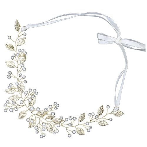GANAZONO Metal Alloy Haarschmuck Mit Perlen Und Blattdesign Für Hochzeiten Elegantes Haardekor Für Bräute Und Mädchen Für Besondere Anlässe von GANAZONO