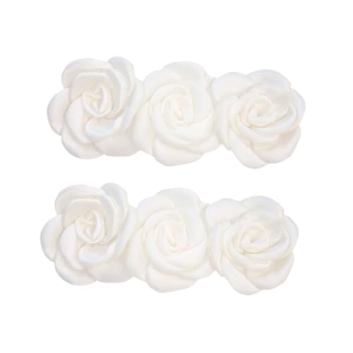 GANAZONO 2stücke Camellia Blumen Haarklammern Für Frauen Elegante Haarclips Für Mädchen Dekorative Haarspangen Milchweiß Für Alltag Und Besondere Anlässe von GANAZONO