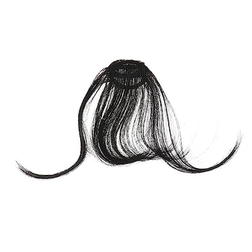 GANAZONO Clip in Haarfransen Extensions für Damen Lange Fake Haarteile in Schwarz Wärmeresistent Einfache Anwendung zur Haarverdichtung für Stylische Looks von GANAZONO
