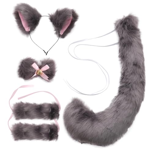 GANAZONO Cosplay Fuchsohren und Plüsch accessoire für Mädchen Halloween Kostüm Party Karneval von GANAZONO