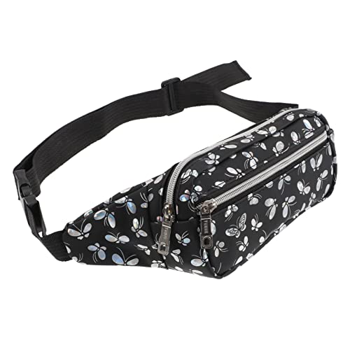 GANAZONO Pu Bauchtasche Für Damen Verstellbare Hüfttasche Für Sport Und Reisen Modische Gürteltasche in Schwarz Leicht Und Tragbar Für Handy Geldbörse Und Kleingeld von GANAZONO