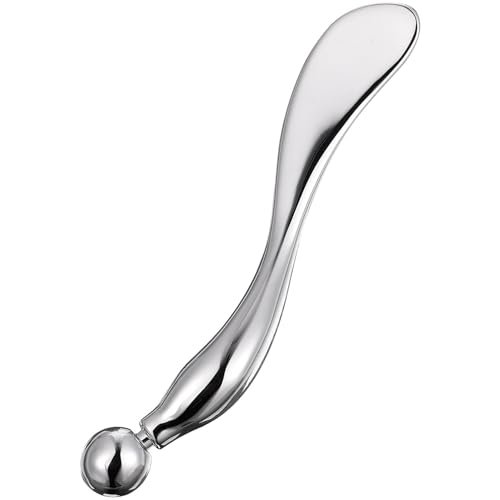 GANAZONO Design Zinklegierung Augencreme Löffel Augenmassage Werkzeug zur Linderung von Müdigkeit Durchblutung für Gesichtspflege Silber von GANAZONO