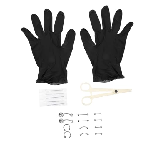 GANAZONO Edelstahl Nasenpiercing Teilig mit Körper Schmuck und Piercing Werkzeug Septum Piercing Kit für Nase Ohr und Tragus Sicher und Einfach zu Verwenden Leicht und Vielseitig für Damen von GANAZONO