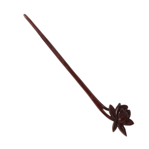 GANAZONO Elegante Chinesische Haarnadel Holz Haarstäbchen für Frauen Vintage Haarschmuck mit Lotus design Klassische Haarklammer für Vielseitige Frisuren und Traditionelle Stylings von GANAZONO